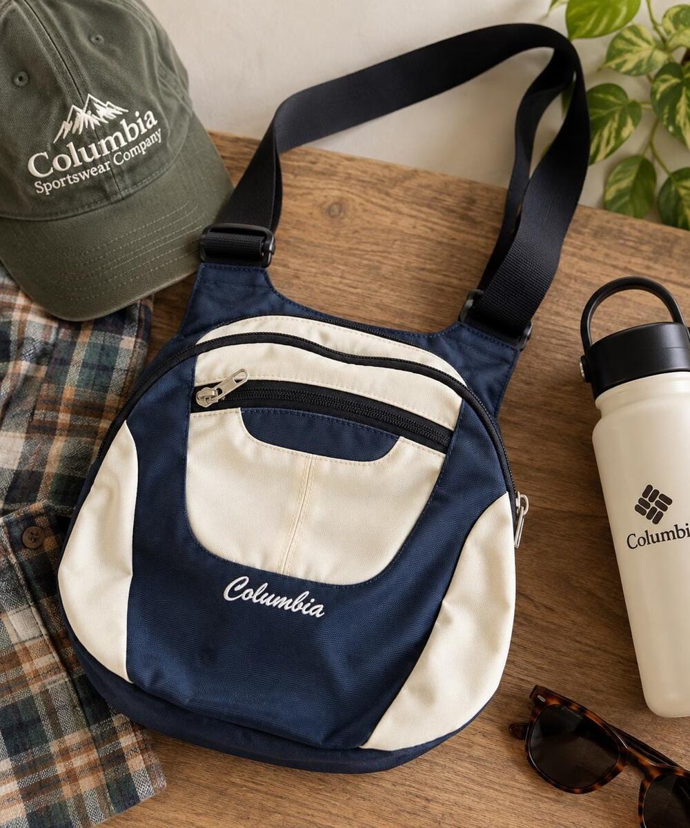 Vintage Columbia Sportswear NWT Navy Cream Crossbody Sling Fanny Pack Y2K